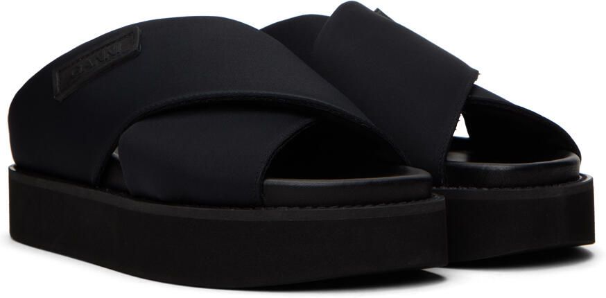 GANNI Black Crossover Sandals - Picture 2