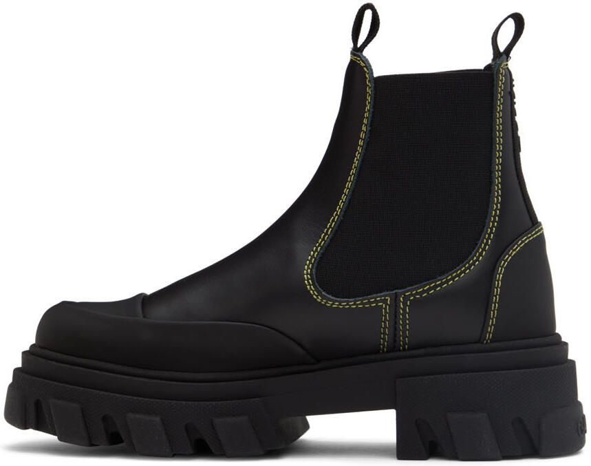 GANNI Black Cleated Low Chelsea Boots - Picture 8