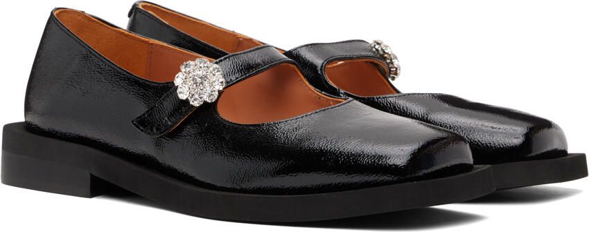 GANNI Black Mary Jane Ballerina Flats - Picture 2