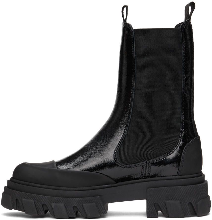 GANNI Black Naplack Chunky Chelsea Boots