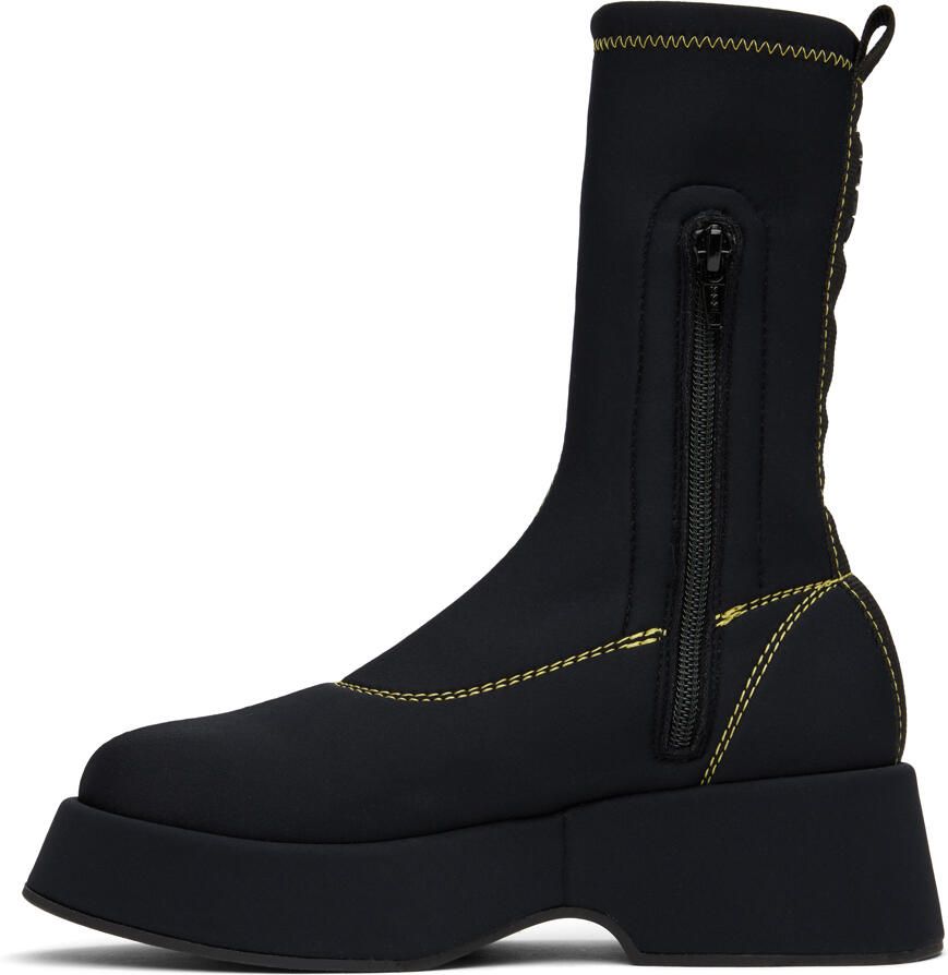 GANNI Black Retro Flatform Sock Boots