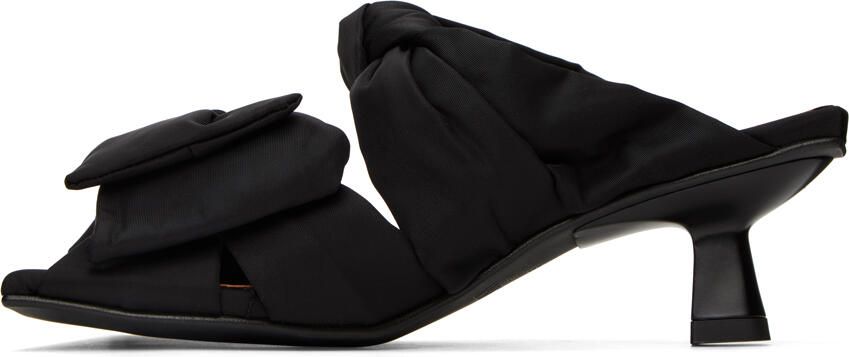GANNI Black Soft Bow Heeled Sandals - Picture 3