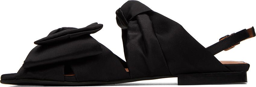 GANNI Black Soft Bow Sandals - Picture 3