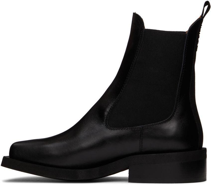 GANNI Black Square Toe Chelsea Boots - Picture 3