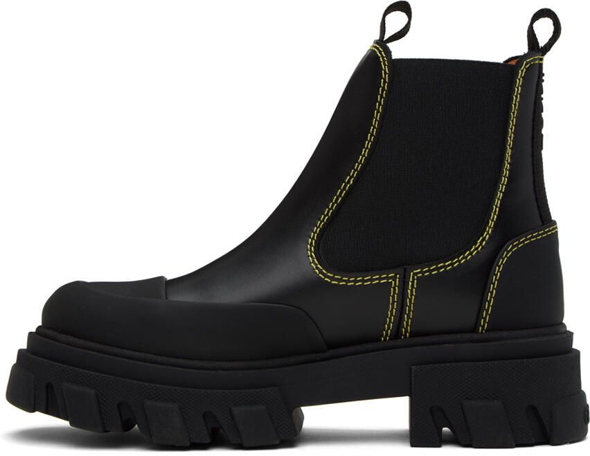 GANNI Black Cleated Low Chelsea Boots - Picture 3