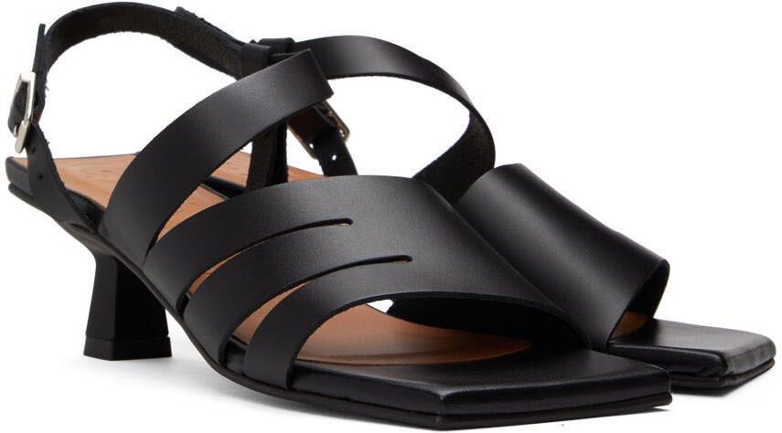 GANNI Black Strappy Heeled Sandals - Picture 2