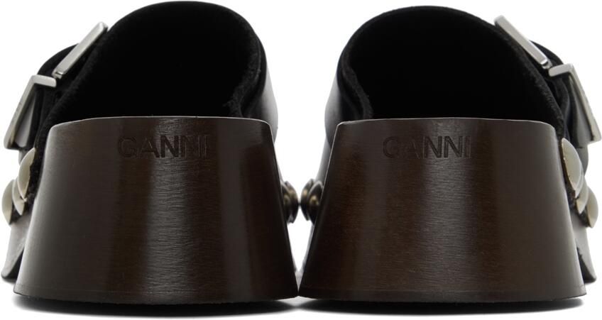 GANNI Black Studded Clogs