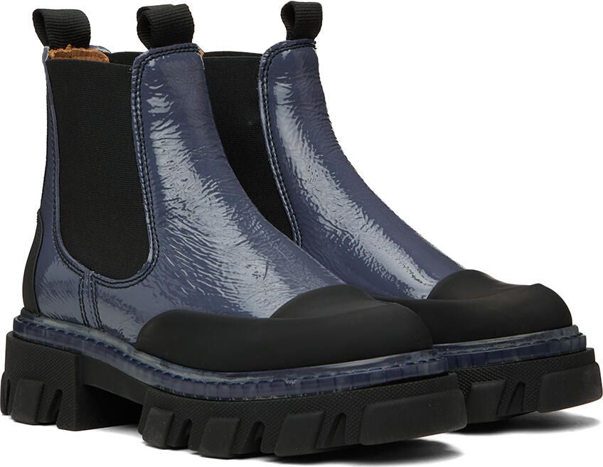 GANNI Blue Cleated Low Chelsea Boots - Picture 2