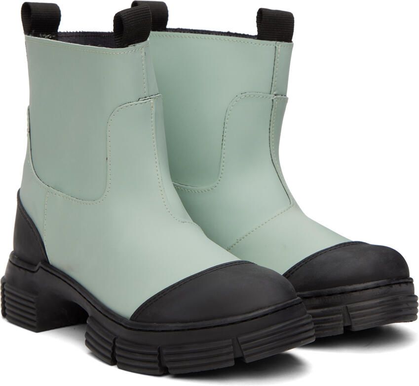 GANNI Blue Recycled Rubber Ankle Boots - Picture 2
