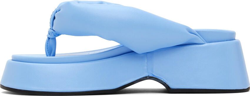 GANNI Blue Retro Thong Platform Sandals - Picture 3
