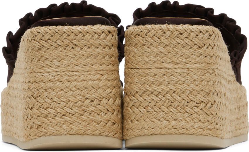 GANNI Brown Smock Espadrille Wedge Sandals