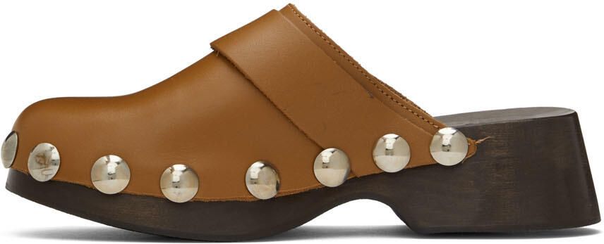 GANNI Brown Studded Clogs - Picture 3