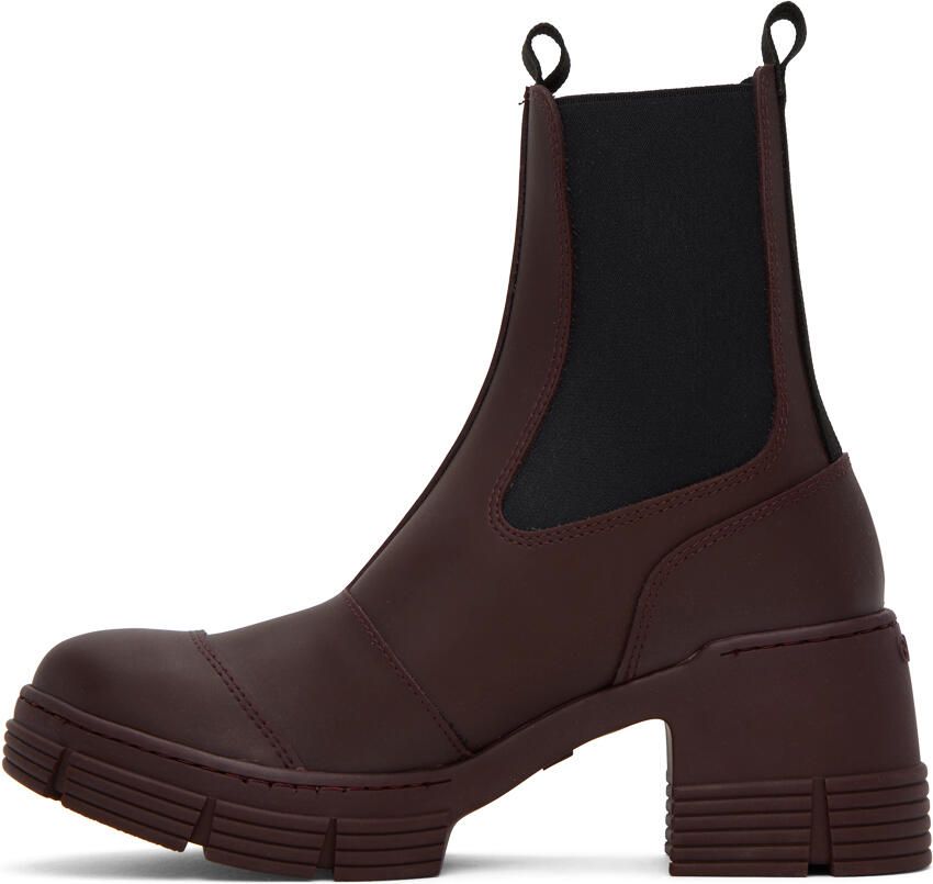 GANNI Burgundy City Boots - Picture 2