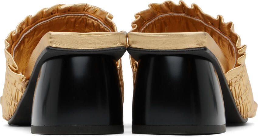 GANNI Gold Smock Mules - Picture 4