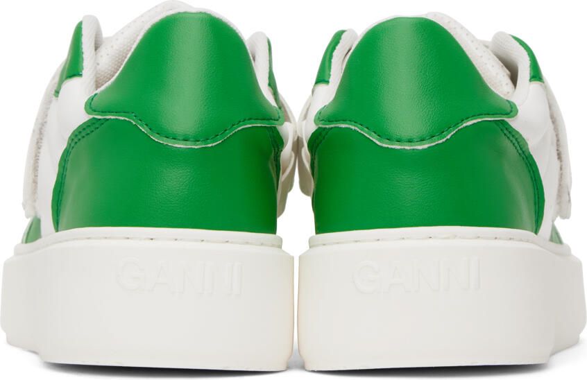 GANNI Green & White Sporty Sneakers