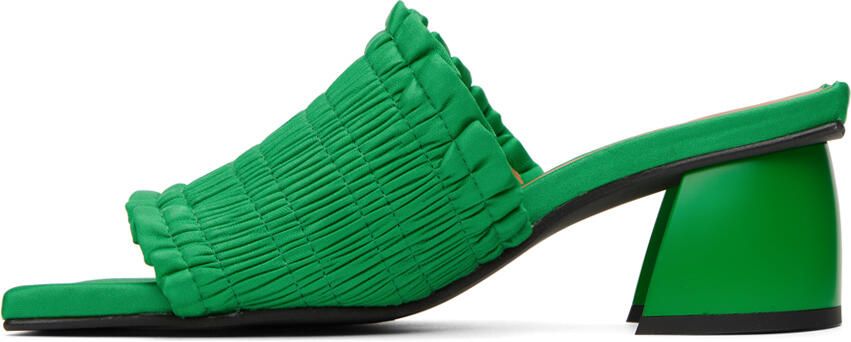 GANNI Green Smock Mules - Picture 3