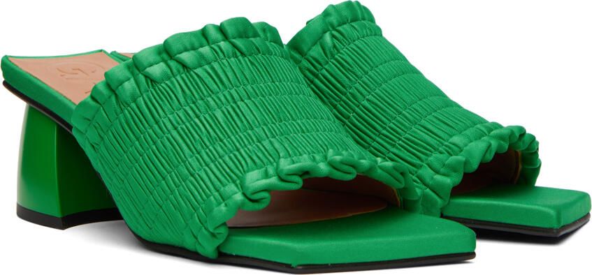 GANNI Green Smock Mules - Picture 2