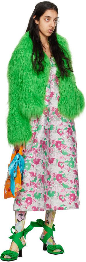 GANNI Green Soft Bow Heeled Sandals - Picture 4