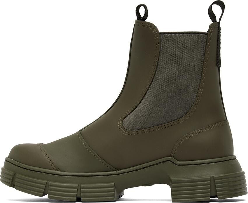 GANNI Khaki City Ankle Boots - Picture 3