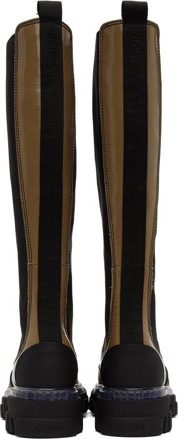 GANNI Khaki Cleated Boots - Picture 5