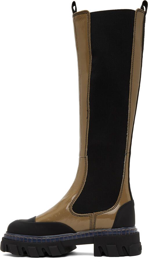 GANNI Khaki Cleated Boots - Picture 3