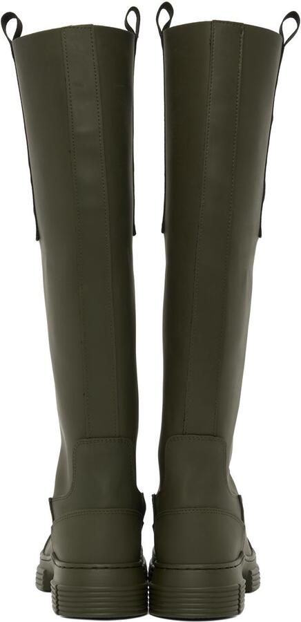 GANNI Khaki Recycled Rubber Country Boots - Picture 2