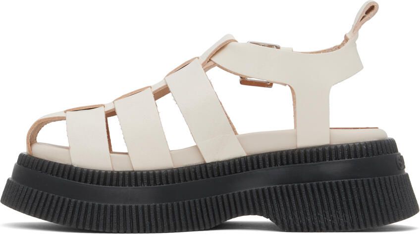GANNI Off-White Grid Sandals - Picture 3