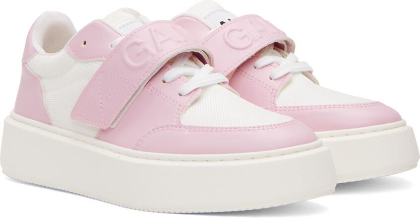 GANNI Pink & White Sporty Sneakers - Picture 2