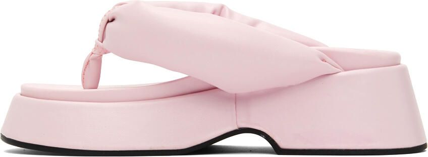 GANNI Pink Retro Thong Platform Sandals - Picture 3