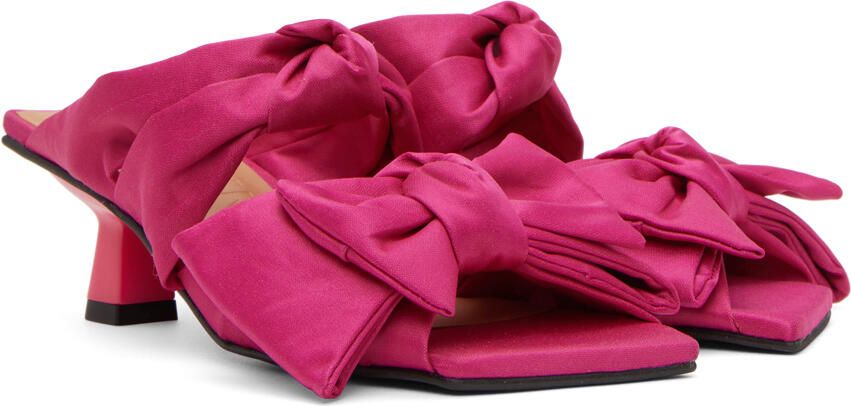 GANNI Pink Soft Bow Mules