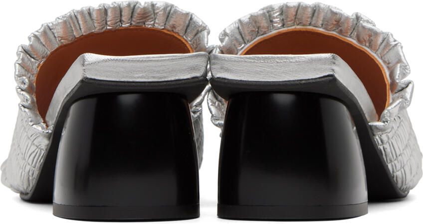 GANNI Silver Smock Mules