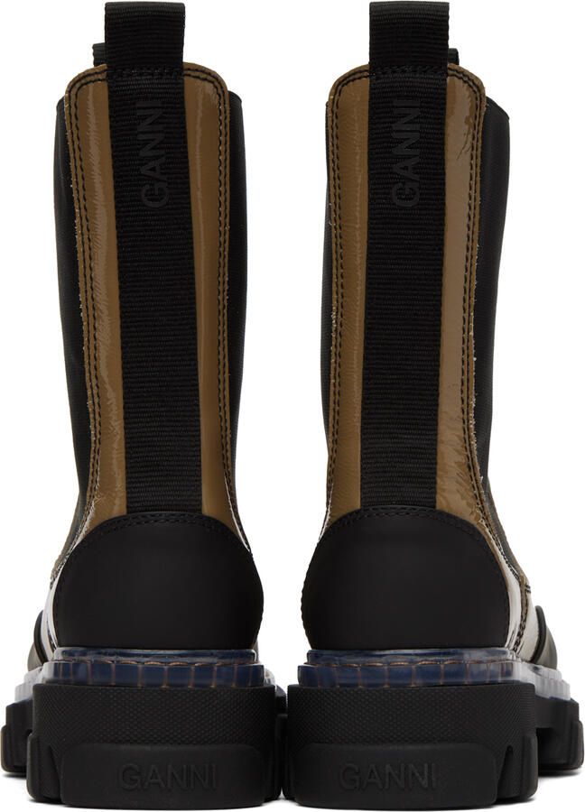 GANNI Taupe Cleated Chelsea Boots - Picture 3