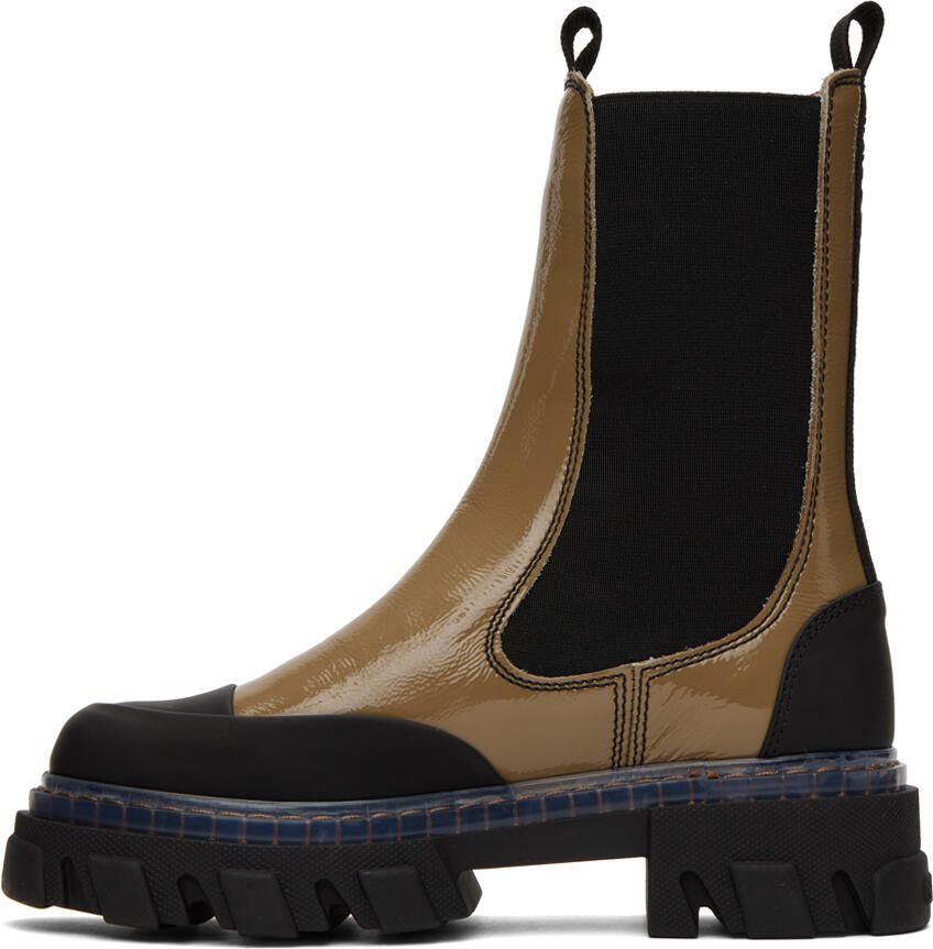 GANNI Taupe Cleated Chelsea Boots - Picture 2