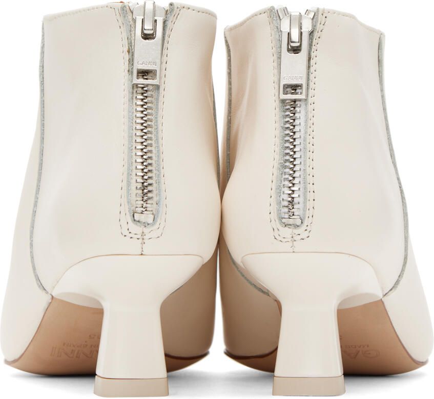 GANNI White Soft Pointy Crop Boots