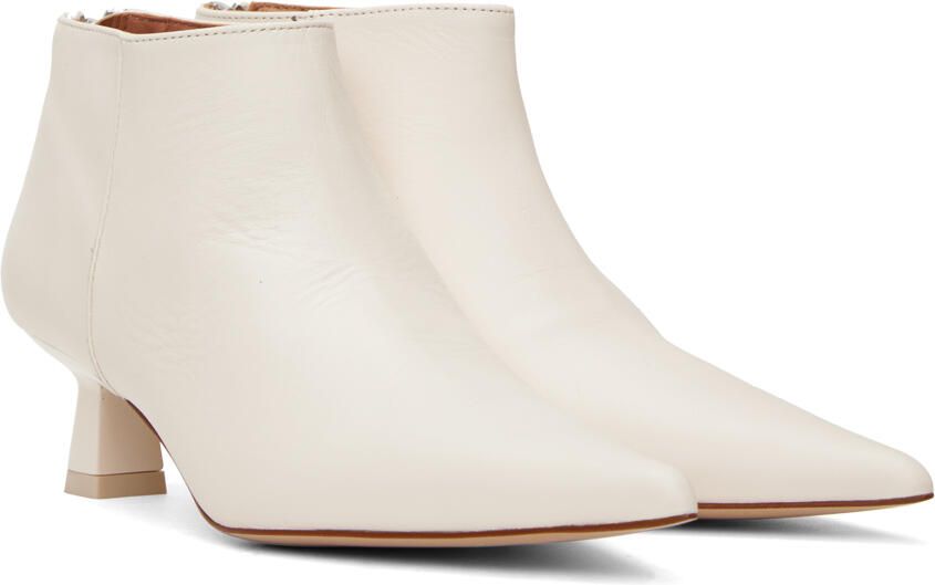 GANNI White Soft Pointy Crop Boots - Picture 2