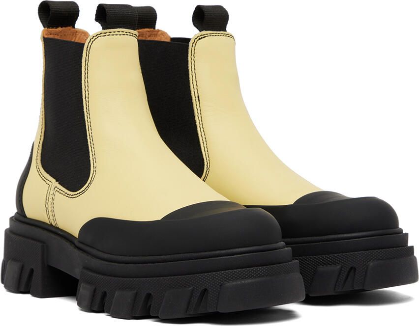 GANNI Yellow Chelsea Ankle Boots - Picture 2
