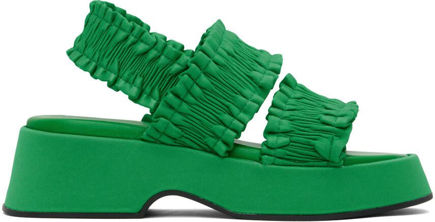 GANNI Green Smock Flatform Sandals