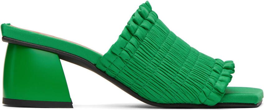 GANNI Green Smock Mules - Picture 5