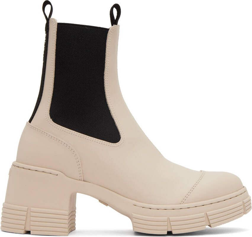 GANNI Off-White City Heeled Boots - Picture 5