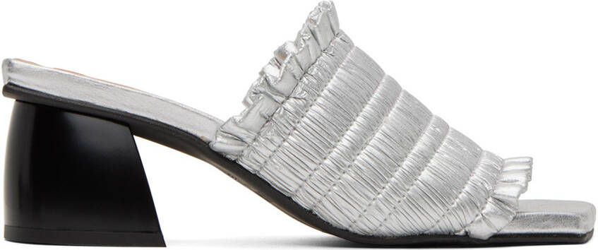 GANNI Silver Smock Mules - Picture 5