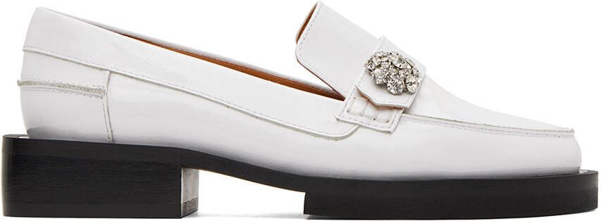GANNI White Jewel Loafers - Picture 5
