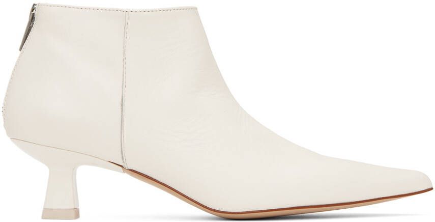 GANNI White Soft Pointy Crop Boots - Picture 5