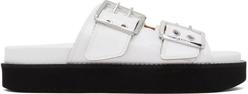 GANNI White Wide Chunky Sandals - Picture 5
