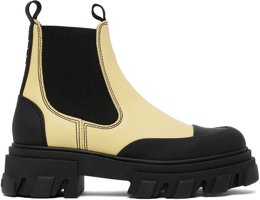 GANNI Yellow Chelsea Ankle Boots - Picture 5