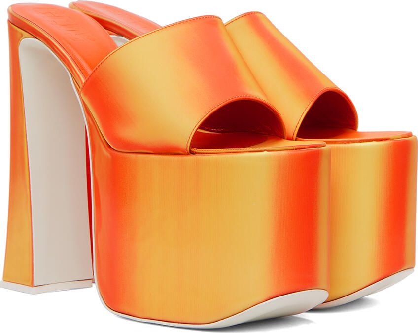 GCDS Orange Holographics Heeled Sandals - Picture 2