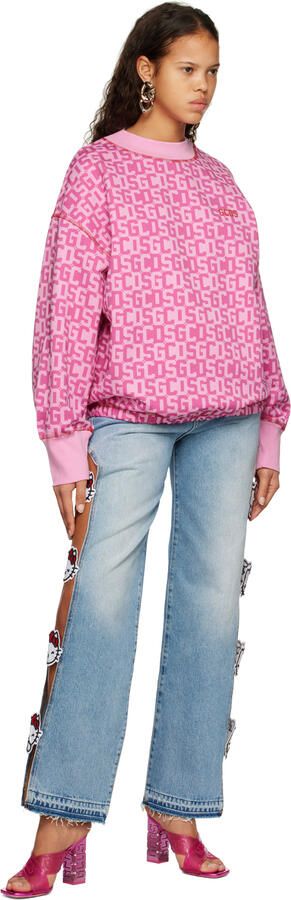 GCDS Pink Transpallic Criss-Cross Heeled Sandals - Picture 4