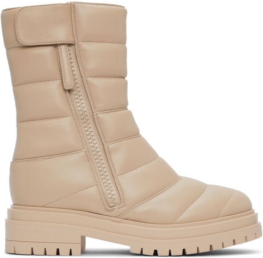 Gianvito Rossi Beige Eiko Combat Boots - Picture 5