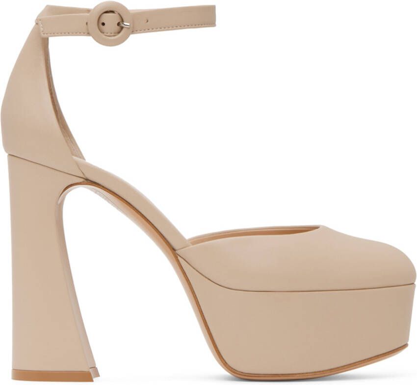 Gianvito Rossi Beige Holly D'Orsay Heels