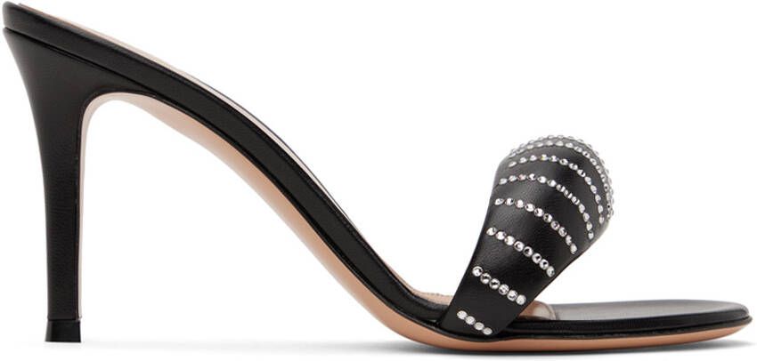 Gianvito Rossi Black Bijoux Crystal Heeled Sandals - Picture 5