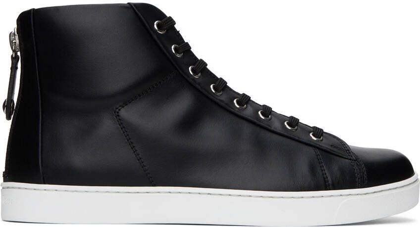 Gianvito Rossi Black Calfskin High Top Sneakers - Picture 5